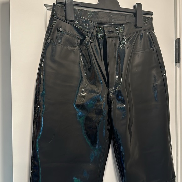 rag & bone patent leather crop straight leg pant size 27 - Picture 5 of 12